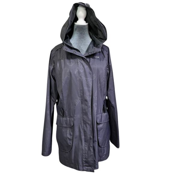 LOLE Hooded Raincoat Women's Navy Blue See Measurements Fits Like Large - Picture 1 of 8